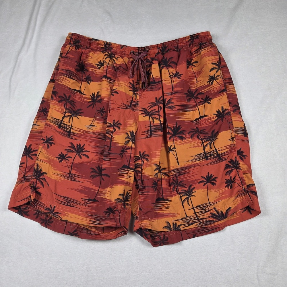 Saxx 2n1 Shorts Cannonball Men's 2XL Long‎ Orange Hawaiian Tropical Beach